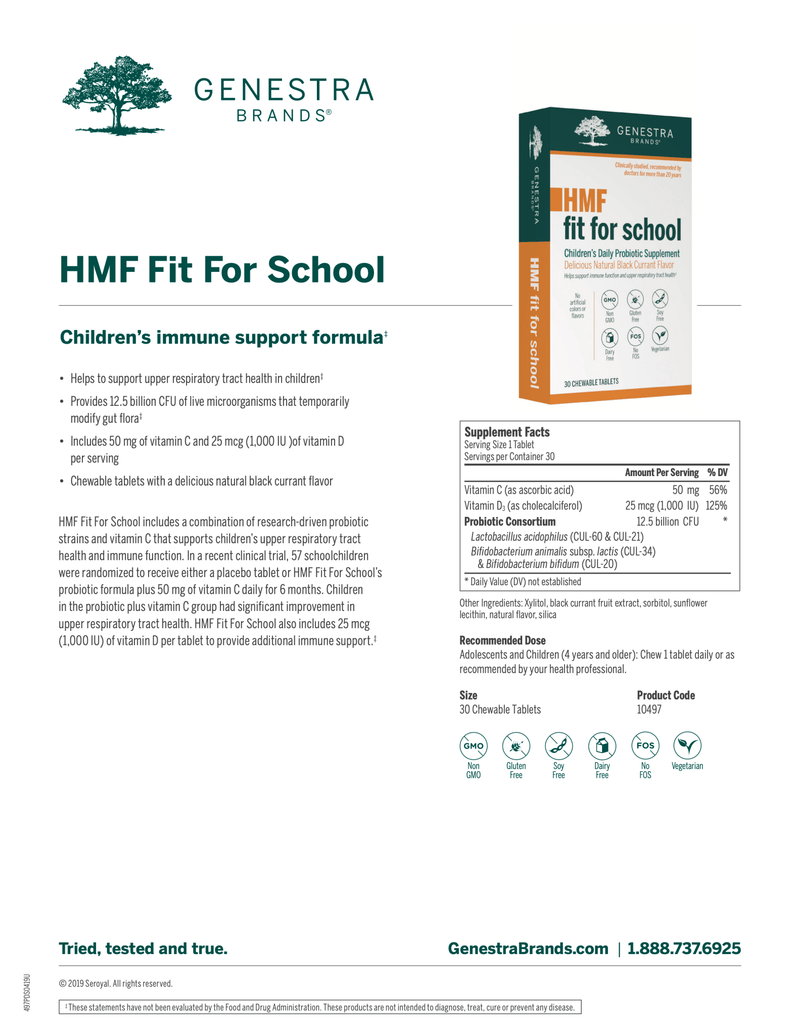 HMF Fit for School | Genestra Brands® | 30 Chewable Tablets - Coal Harbour Pharmacy