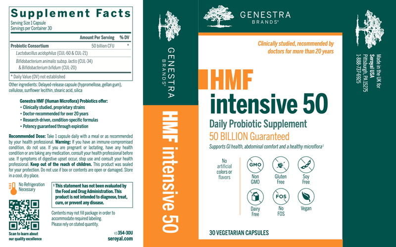 HMF Intensive 50 | Genestra Brands® | 30 Vegetarian Capsules - Coal Harbour Pharmacy