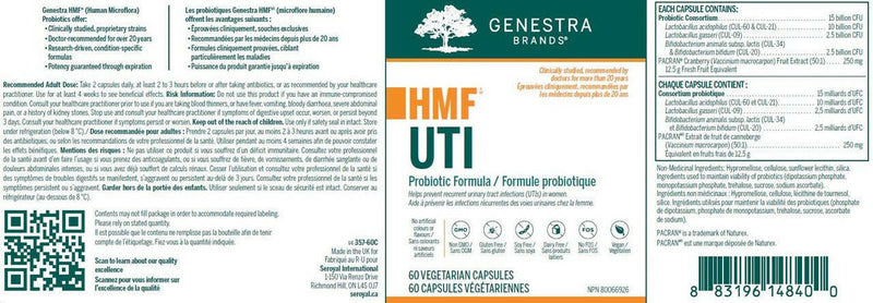 HMF UTI | Genestra Brands® | 60 Vegetable Capsules - Coal Harbour Pharmacy