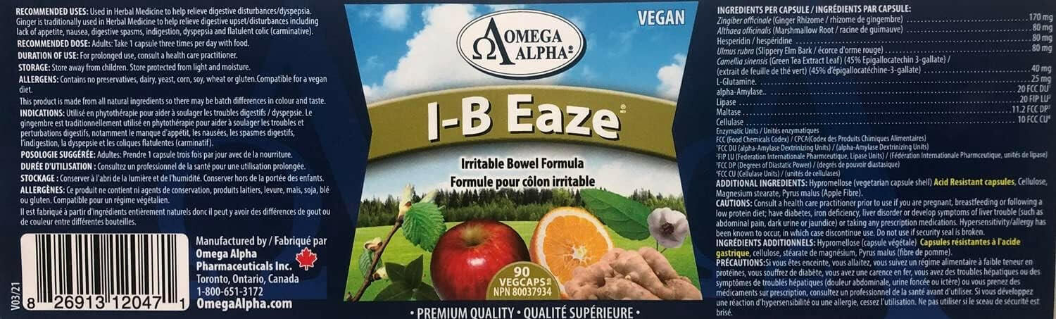 I-B Eaze® | Omega Alpha® | 90 Vegetable Capsules - Coal Harbour Pharmacy