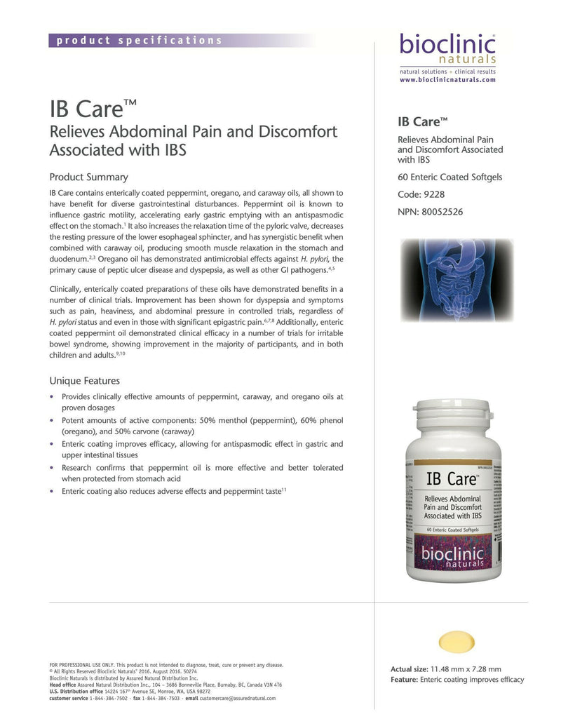 IB Care™ | Bioclinic® Naturals | 60 Enteric Coated Softgels