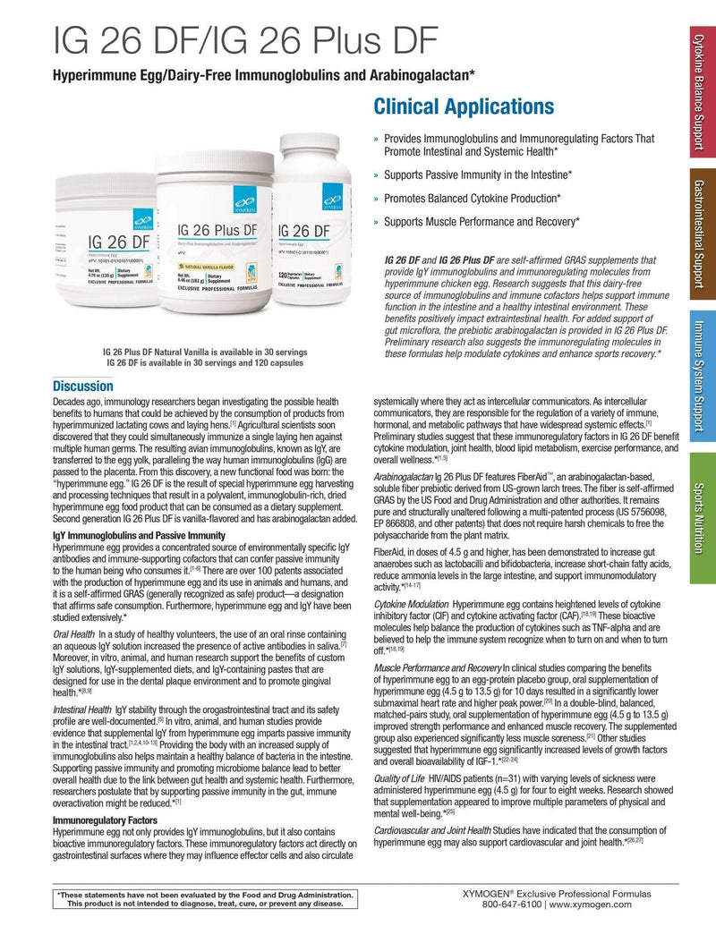 IG 26 DF | Xymogen® | 67.5 Servings (4.76 oz) - Coal Harbour Pharmacy