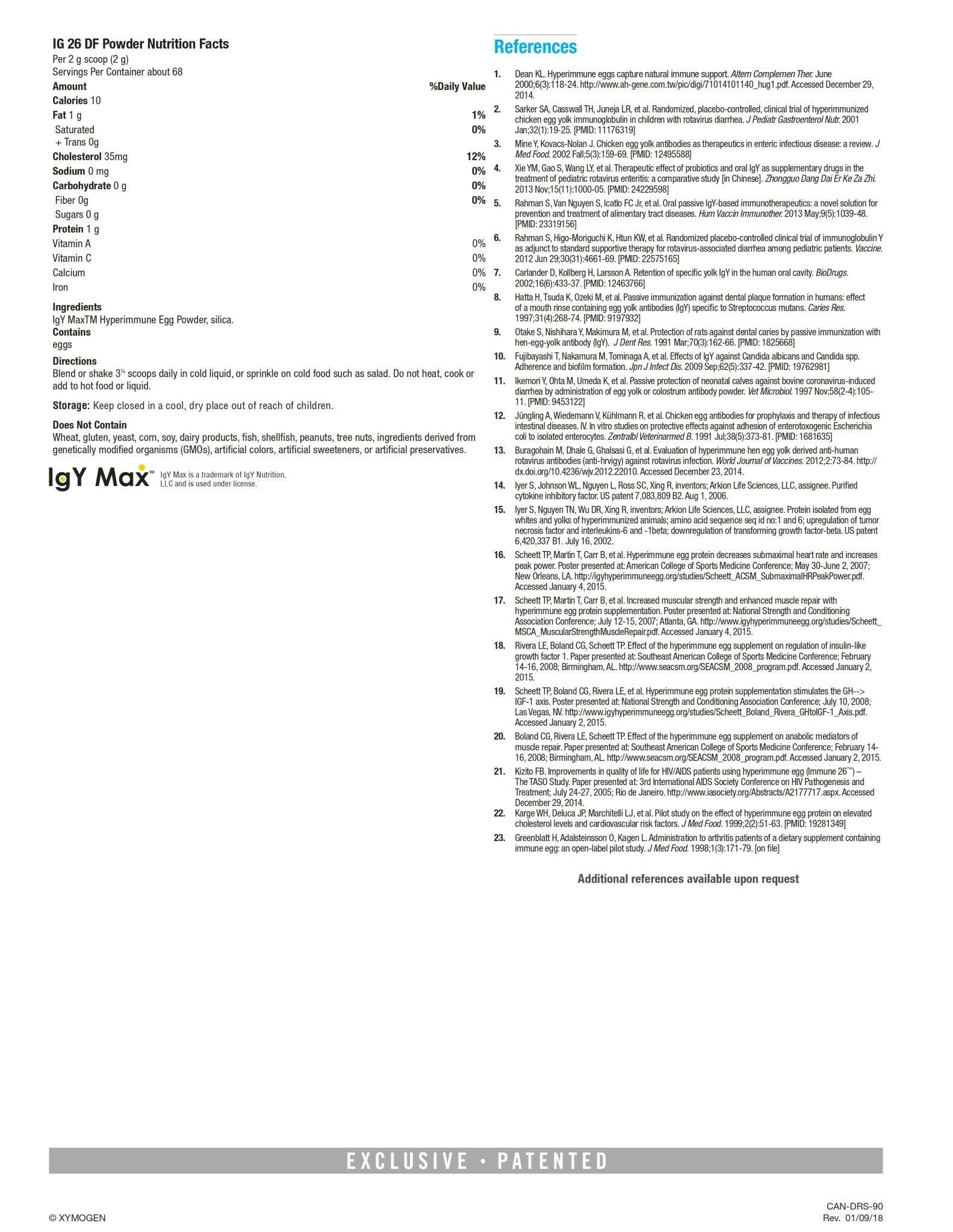 IG 26 DF | Xymogen® | 67.5 Servings (4.76 oz) - Coal Harbour Pharmacy