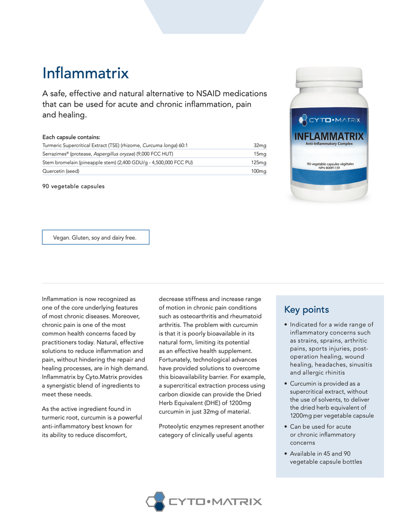 Inflammatrix® | Cyto-Matrix | 90 Vegetable capsules - Coal Harbour Pharmacy
