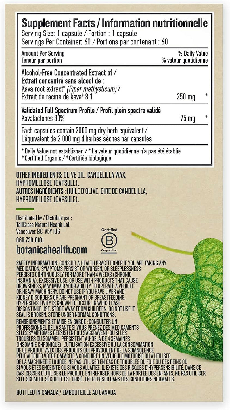 Kava Root Liquid Capsule | Botanica | 60 Capsules - Coal Harbour Pharmacy