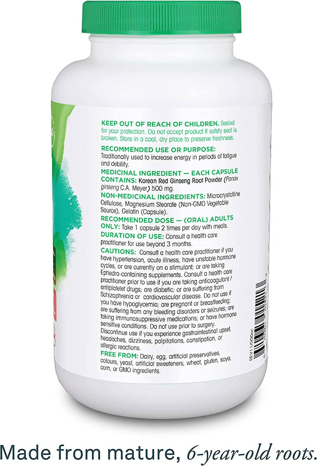 Korean Red Ginseng | Organika® | 200 Capsules - Coal Harbour Pharmacy