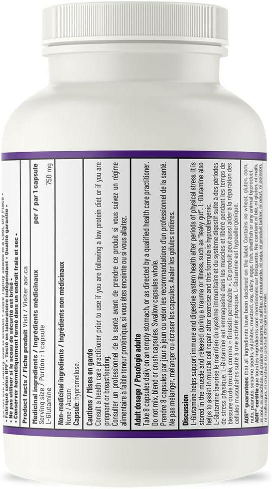 L-Glutamine 750mg | AOR™ | 120 Capsules