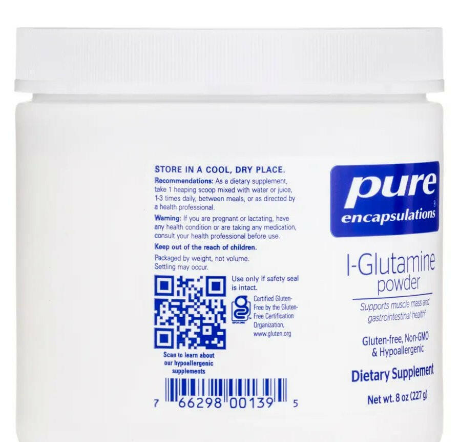 l-Glutamine powder | Pure Encapsulations® | 227 grams - Coal Harbour Pharmacy