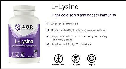 L-Lysine 500mg | AOR™ | 150 Capsules