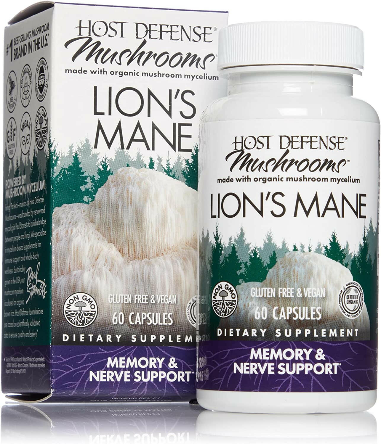 Lion's Mane Capsules | Host Defense® Mushrooms™ | 60 Vegetarian Capsules - Coal Harbour Pharmacy