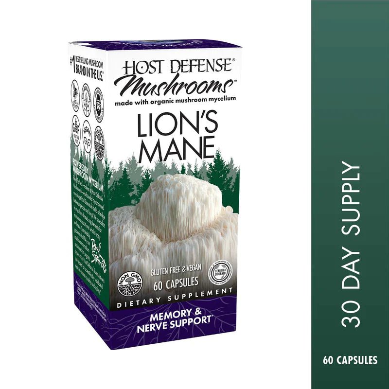 Lion's Mane Capsules | Host Defense® Mushrooms™ | 60 Vegetarian Capsules - Coal Harbour Pharmacy