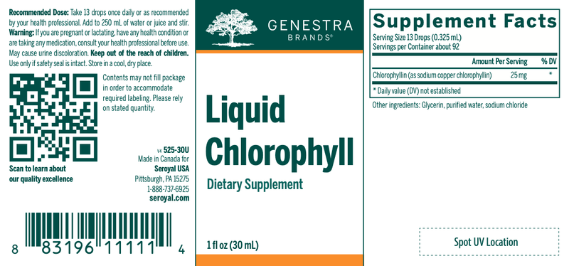 Liquid Chlorophyll | Genestra Brands® | 30 mL - Coal Harbour Pharmacy