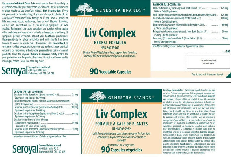 Liv Complex | Genestra Brands® | 90 Vegetable Capsules