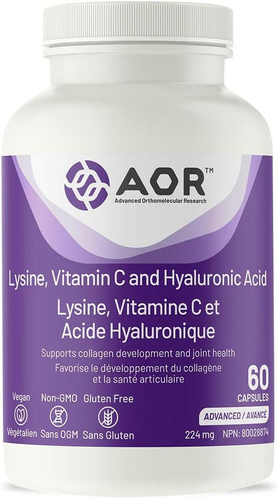 Lysine, Vitamin C, and Hyaluronic Acid | AOR™ | 60 Capsules