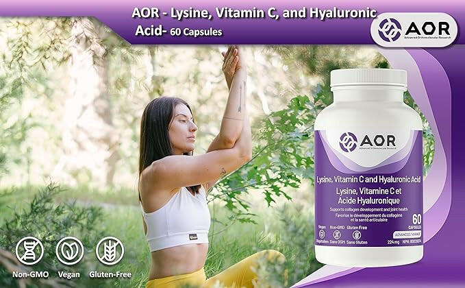 Lysine, Vitamin C, and Hyaluronic Acid | AOR™ | 60 Capsules