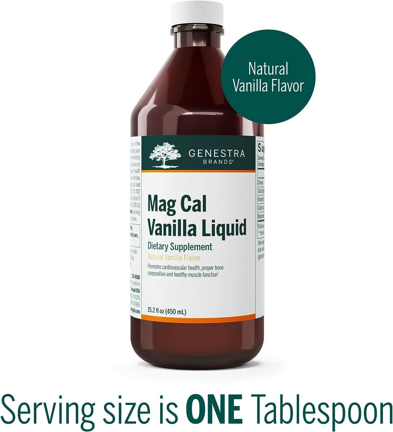 Mag Cal Vanilla Liquid | Genestra Brands® | 450 mL (15.2 fl oz) - Coal Harbour Pharmacy