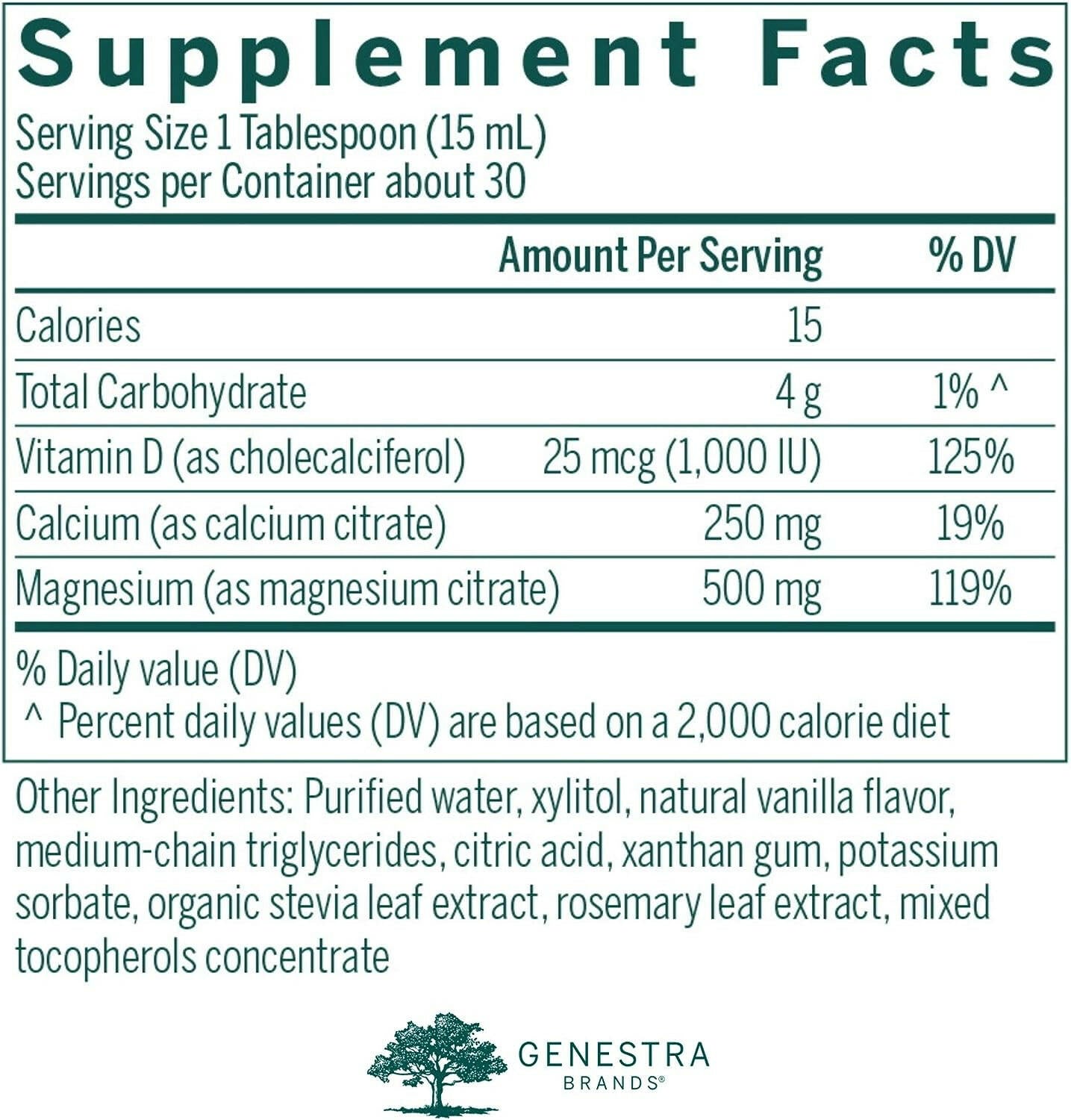 Mag Cal Vanilla Liquid | Genestra Brands® | 450 mL (15.2 fl oz) - Coal Harbour Pharmacy