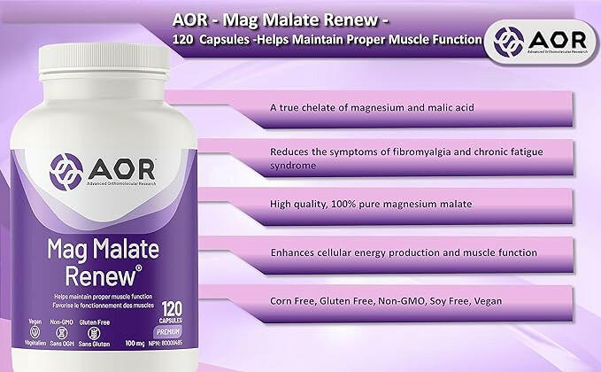 Mag Malate Renew 100mg | AOR™ | 120 or 240 Capsules - Coal Harbour Pharmacy