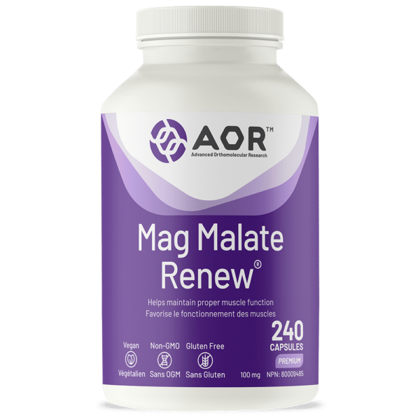 Mag Malate Renew 100mg | AOR™ | 120 or 240 Capsules - Coal Harbour Pharmacy