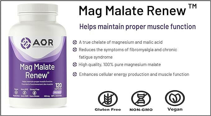 Mag Malate Renew 100mg | AOR™ | 120 or 240 Capsules - Coal Harbour Pharmacy