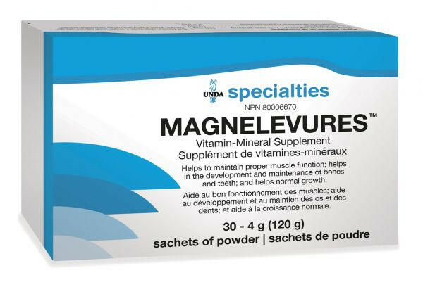 Magnelevures™ | UNDA Specialties | 30 Sachets of Powder (4g Each - Total of 120g) - Coal Harbour Pharmacy