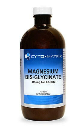 Magnesium Bis-Glycinate 300mg Full Chelate | Cytomatrix® | 450 mL