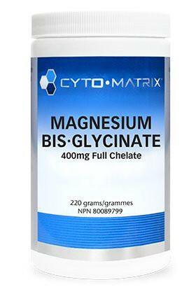 Magnesium Bis-Glycinate 400mg Full Chelate | Cytomatrix® | 220 grams - Coal Harbour Pharmacy