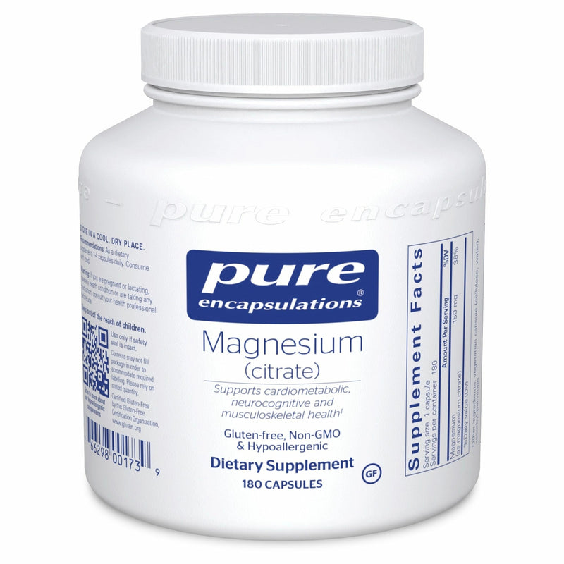 Magnesium (citrate) | Pure Encapsulations® | 180 Capsules - Coal Harbour Pharmacy