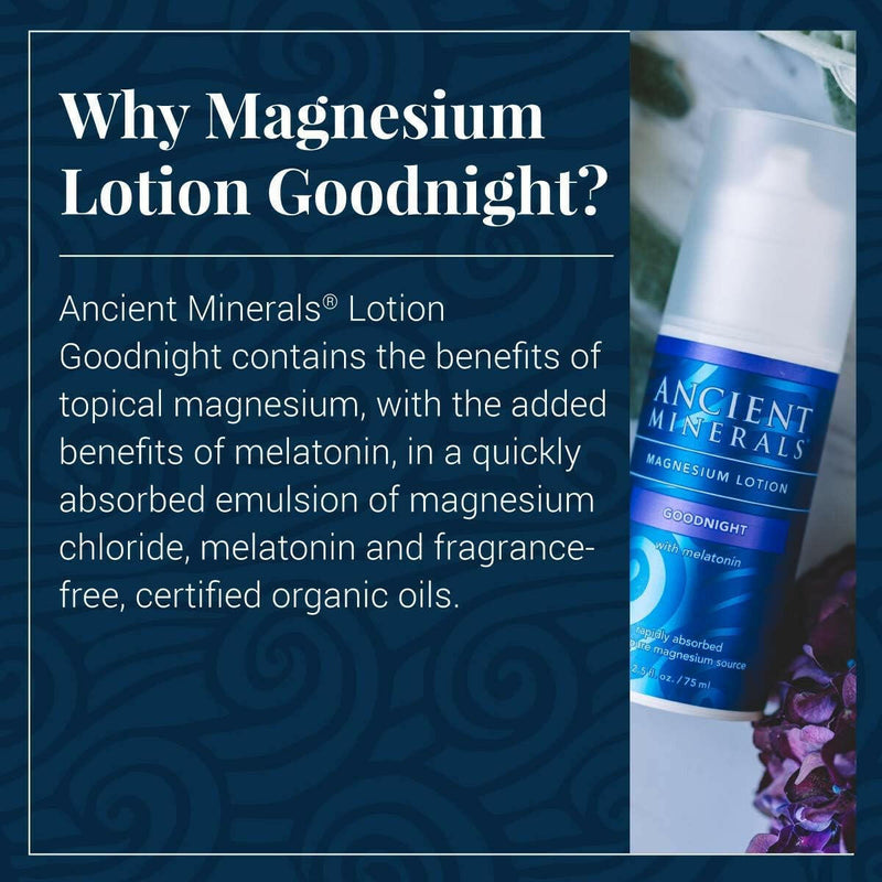 Magnesium Lotion with Melatonin (Goodnight) | Ancient Minerals® | 75 mL (2.5 fl. Oz.) - Coal Harbour Pharmacy