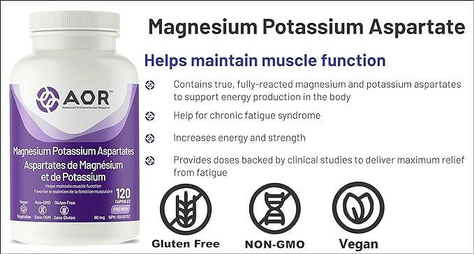 Magnesium Potassium Aspartates | AOR | 120 Capsules