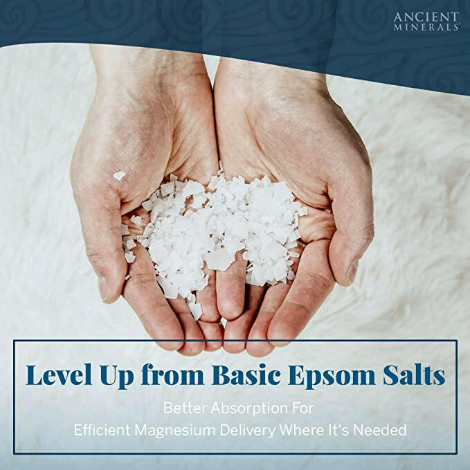 Magnesium Salt Bath Flakes | Ancient Minerals® | 4.4lb  (2kg) & 1.65lb (750g)