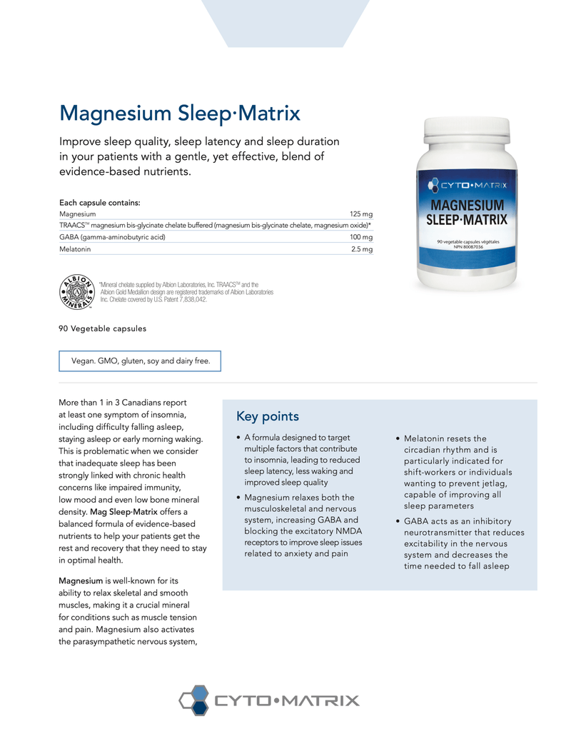 Magnesium Sleep-Matrix | CytoMatrix® | 90 Vegetable Capsules