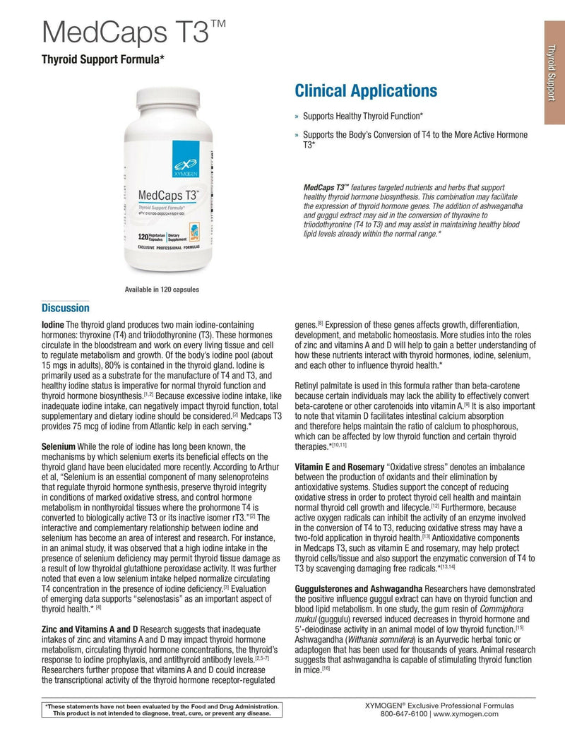 MedCaps T3™ | Xymogen® | 120 Capsules - Coal Harbour Pharmacy