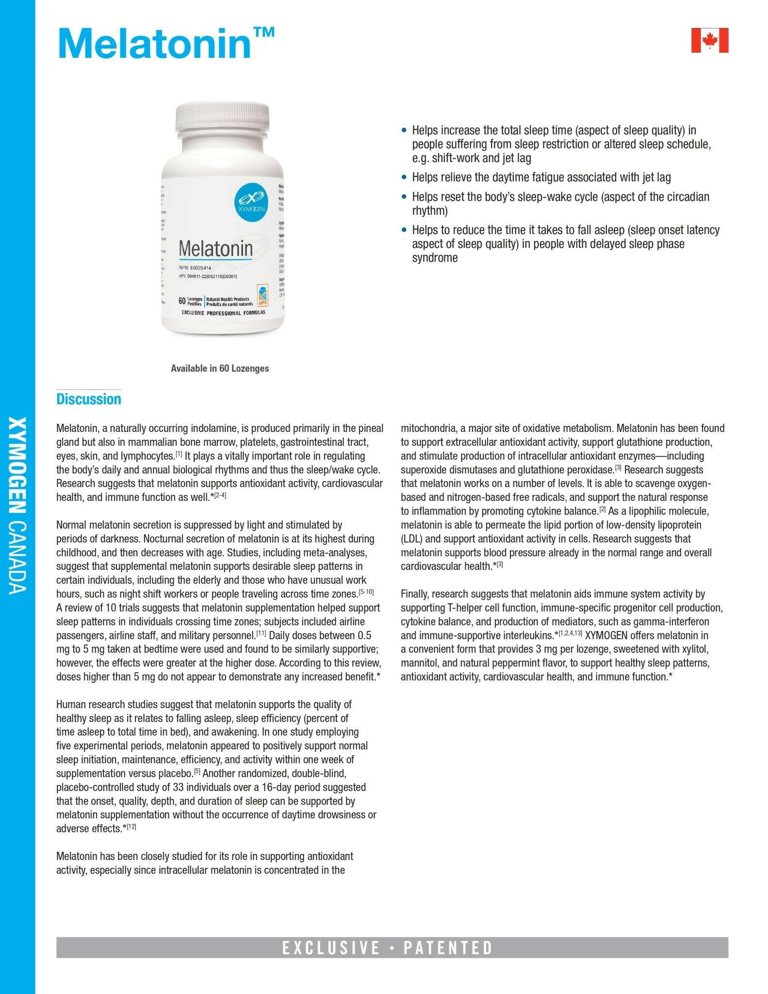 Melatonin | Xymogen® | 60 Tablets