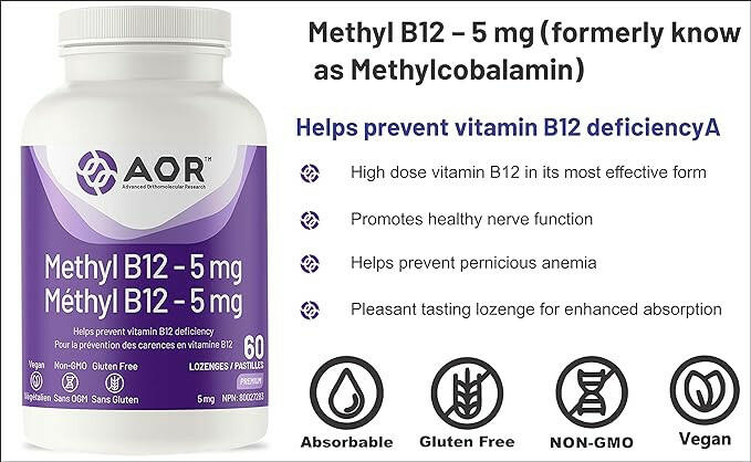 Methyl B12 - 5 mg | AOR™ | 60 Lozenges