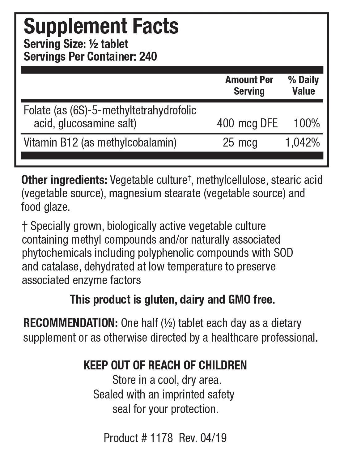 Methylfolate Plus™ | Biotics Research® | 120 Tablets
