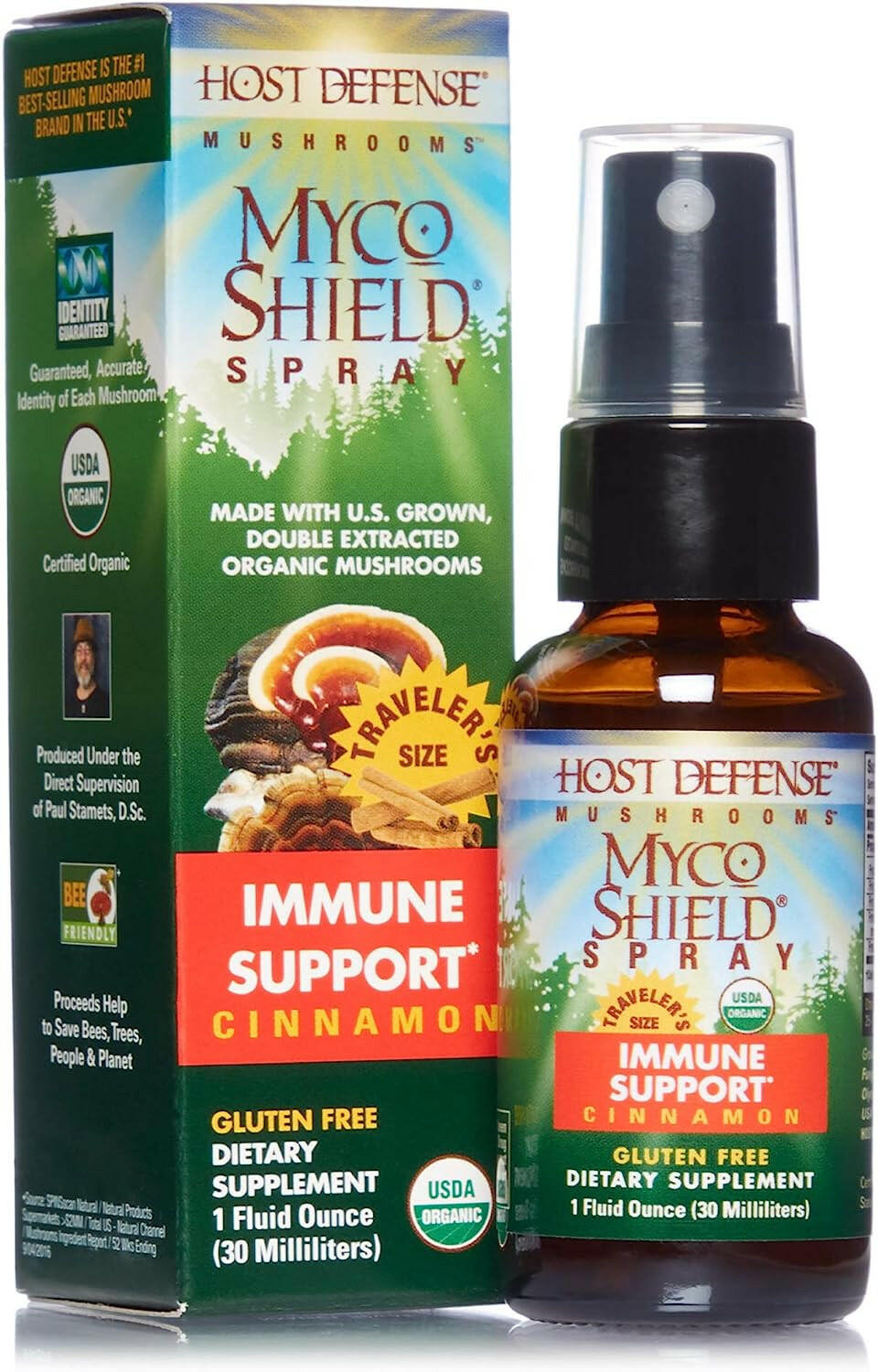 MycoShield® Cinnamon Spray | Host Defense® Mushrooms™ | 30 mL (1 fl oz)