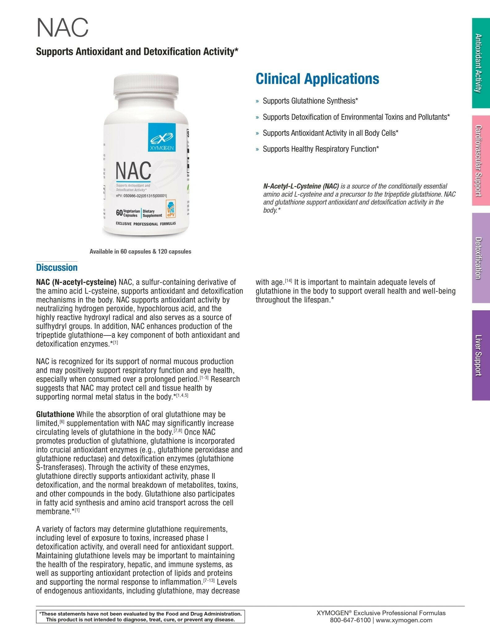 NAC | Xymogen® | 60 Capsules - Coal Harbour Pharmacy