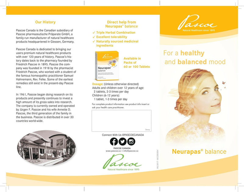 Neurapas® balance | Pascoe® | 100 Tablets - Coal Harbour Pharmacy
