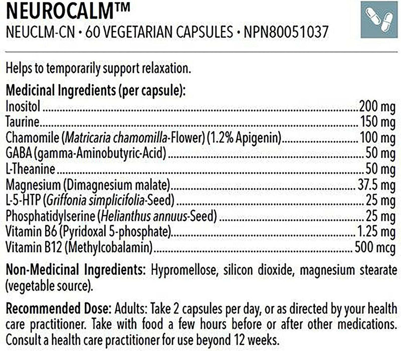 NeuroCalm™ | Designs for Health® | 60 Vegetarian Capsules - Coal Harbour Pharmacy