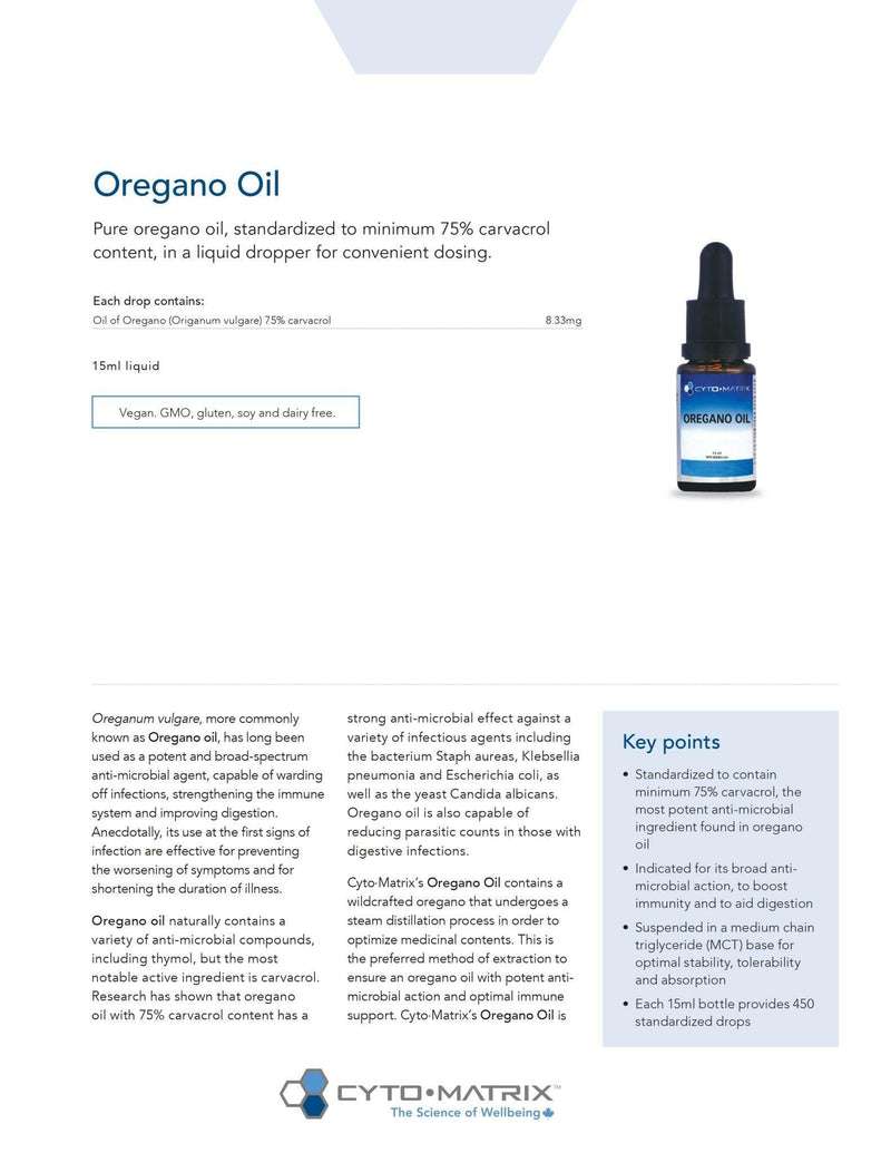 Oregano Oil | Cytomatrix® | 15 mL - Coal Harbour Pharmacy