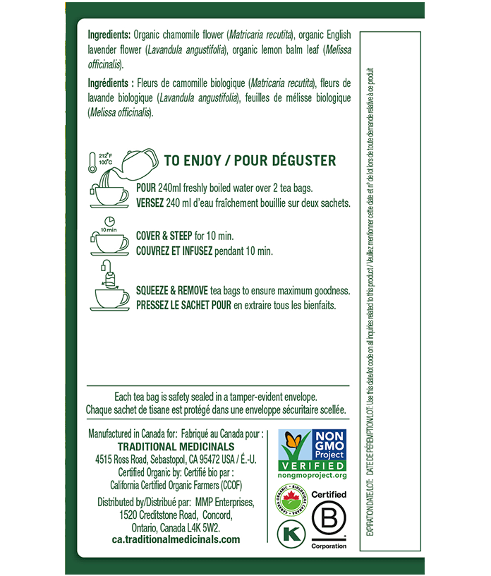 Organic Chamomile & Lavender Tea | Traditional Medicinals® | 16 Tea Bags