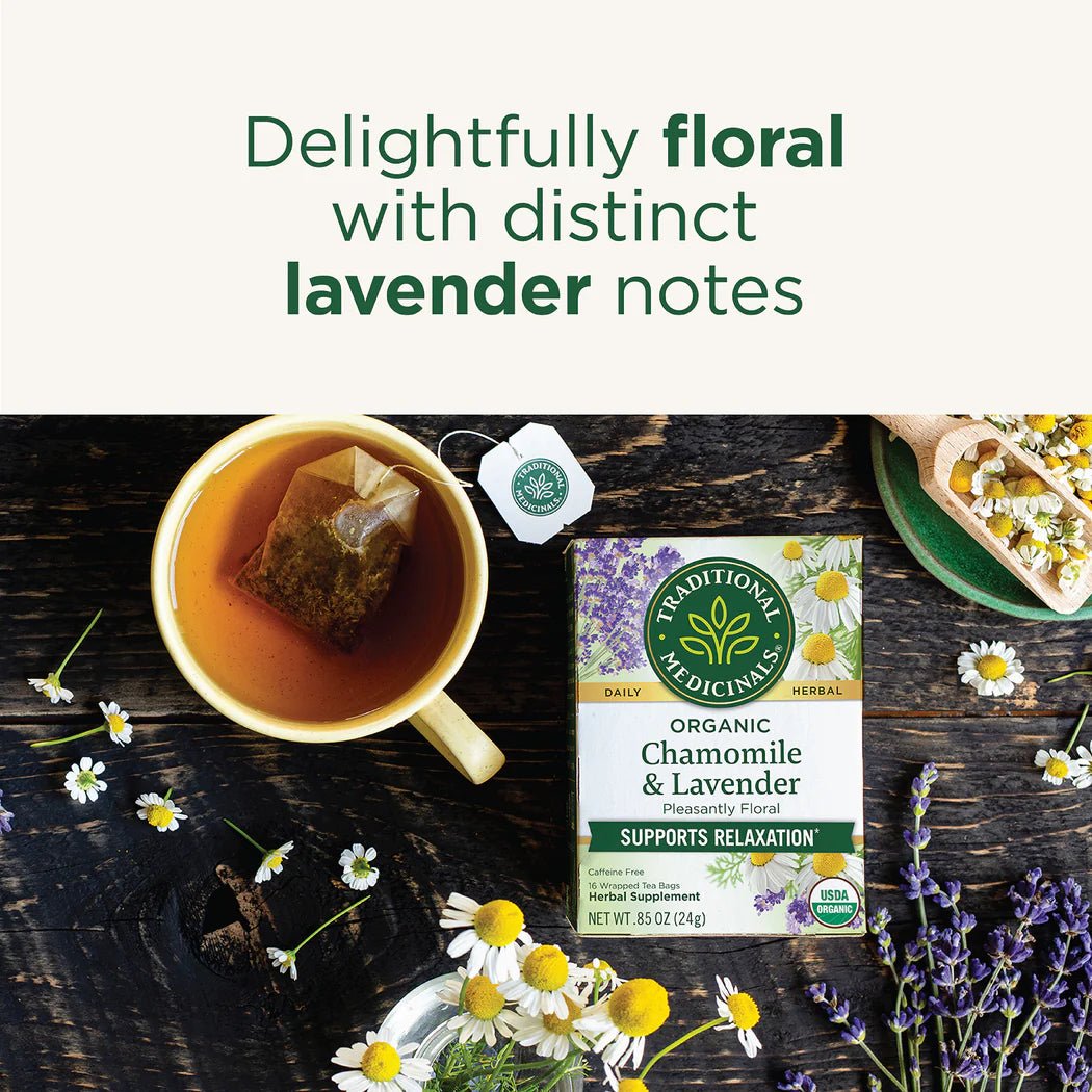 Organic Chamomile & Lavender Tea | Traditional Medicinals® | 16 Tea Bags