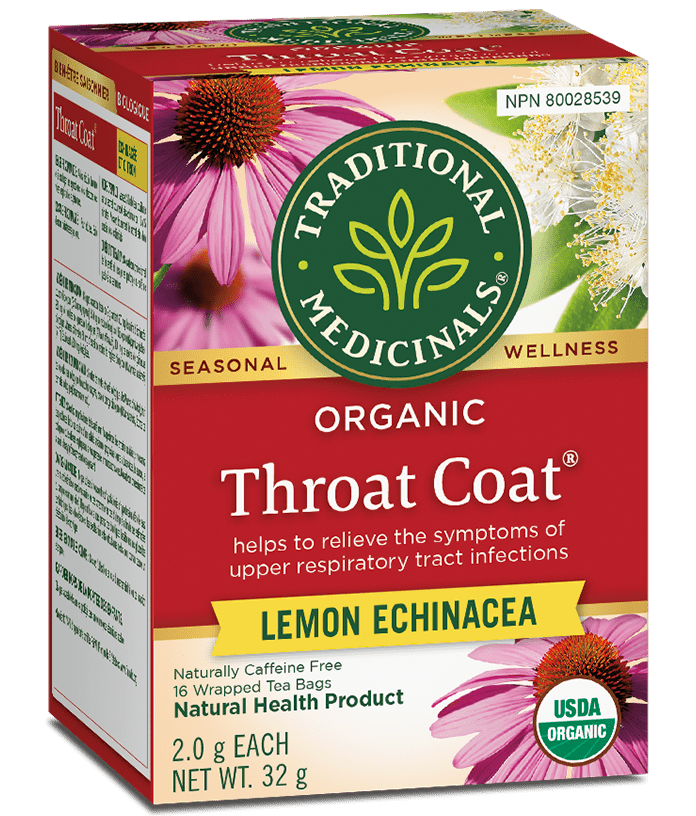Organic Throat Coat® Lemon Echinacea Tea | Traditional Medicinals® | 16 Tea Bags - Coal Harbour Pharmacy