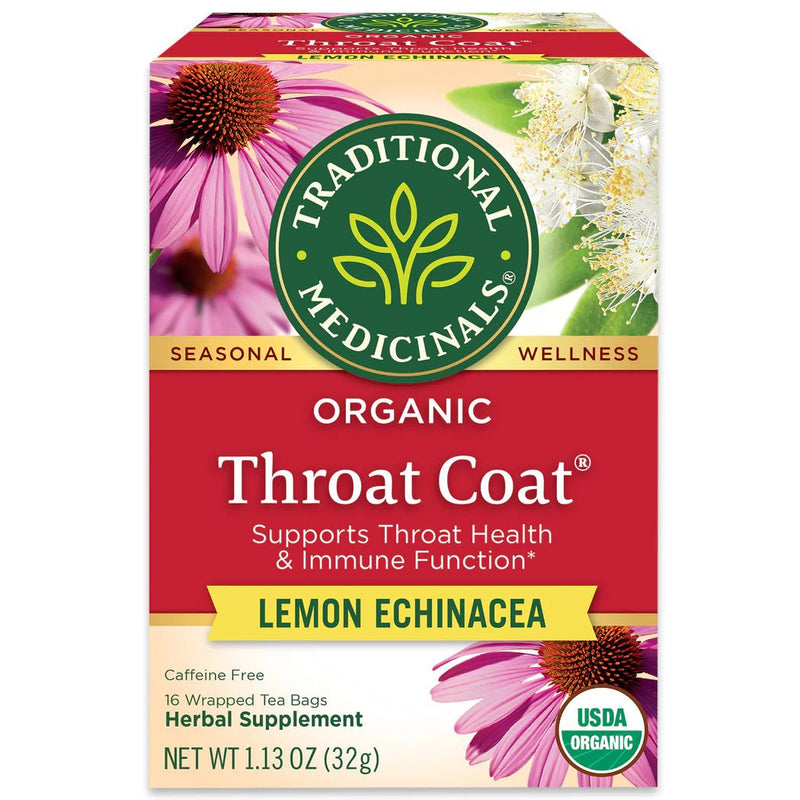 Organic Throat Coat® Lemon Echinacea Tea | Traditional Medicinals® | 16 Tea Bags - Coal Harbour Pharmacy