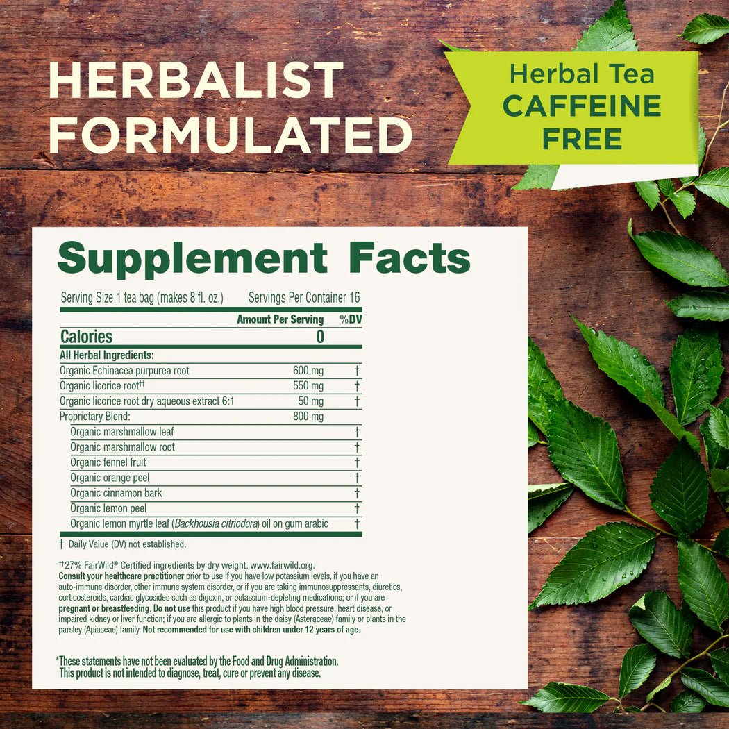 Organic Throat Coat® Lemon Echinacea Tea | Traditional Medicinals® | 16 Tea Bags - Coal Harbour Pharmacy