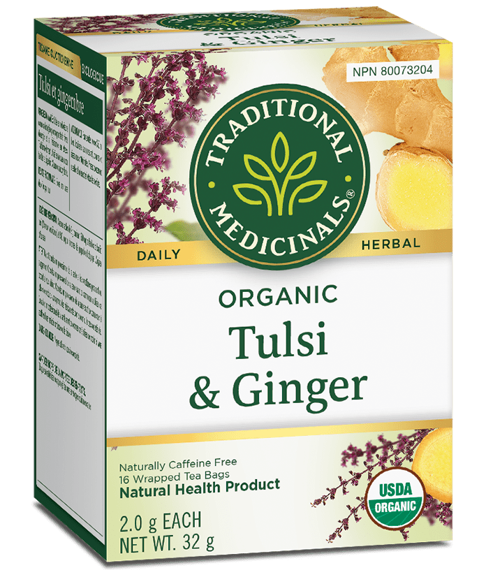 Organic Tulsi & Ginger Tea | Traditional Medicinals® | 16 Tea Bags - Coal Harbour Pharmacy