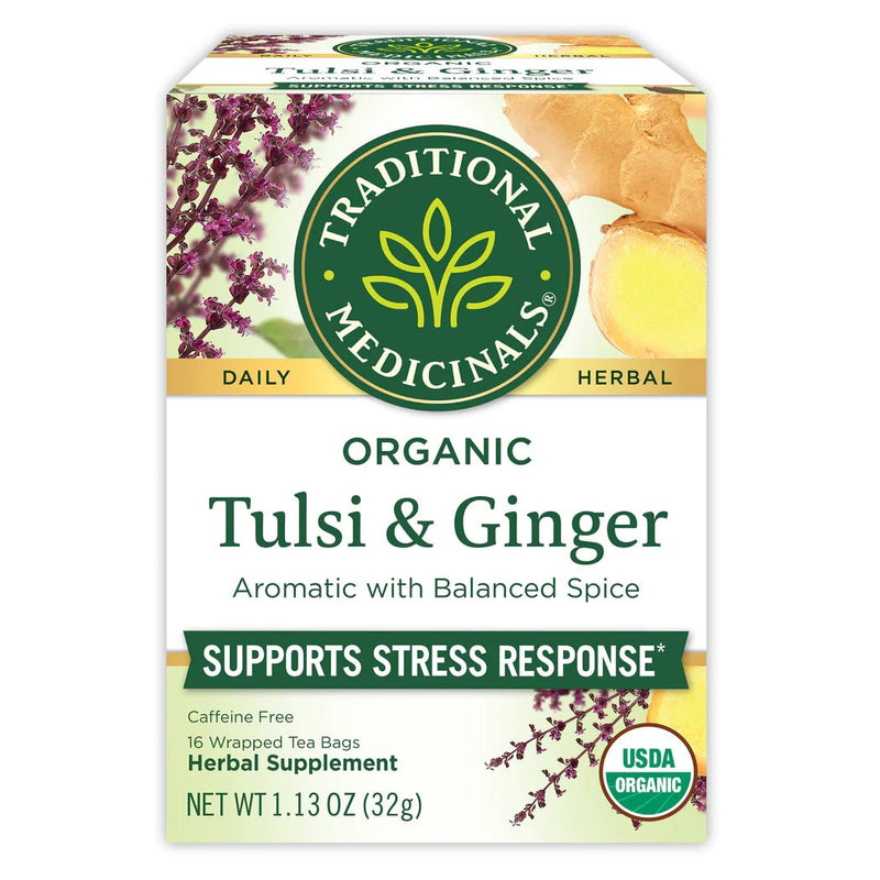 Organic Tulsi & Ginger Tea | Traditional Medicinals® | 16 Tea Bags - Coal Harbour Pharmacy