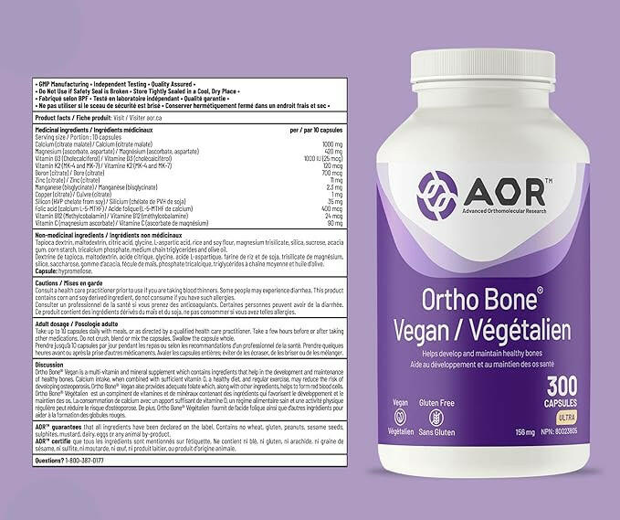 Ortho Bone™ Vegan | AOR™ | 300 Capsules - Coal Harbour Pharmacy