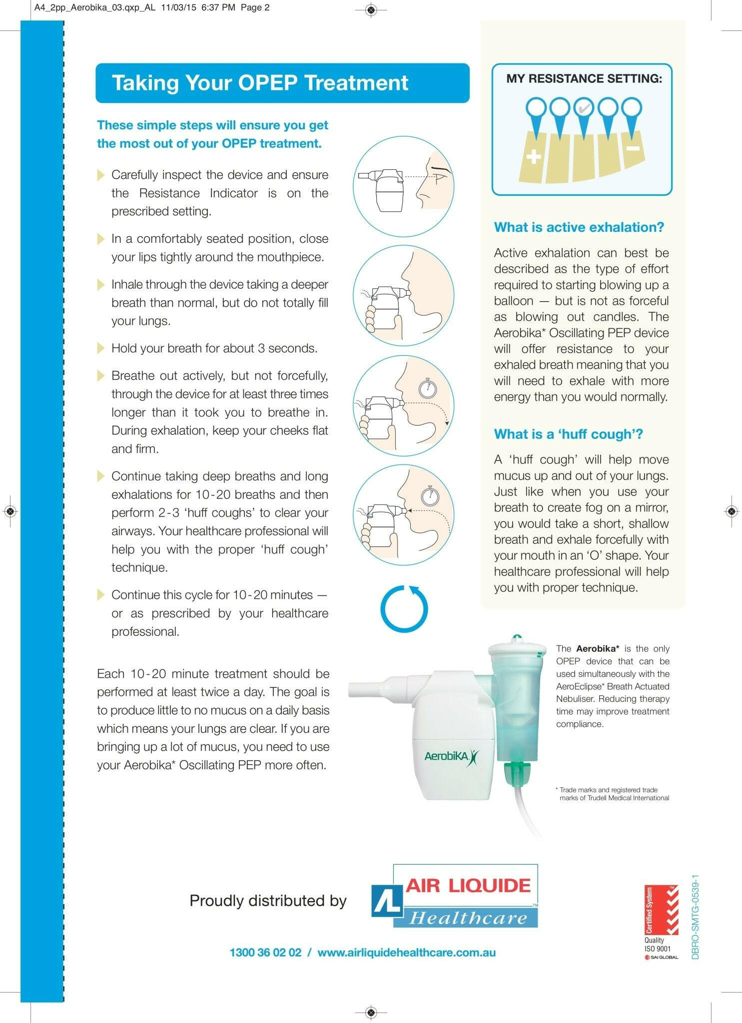 Oscillating Positive Expiratory Pressure (OPEP) Device | Aerobika® | 1 OPEP Device - Coal Harbour Pharmacy